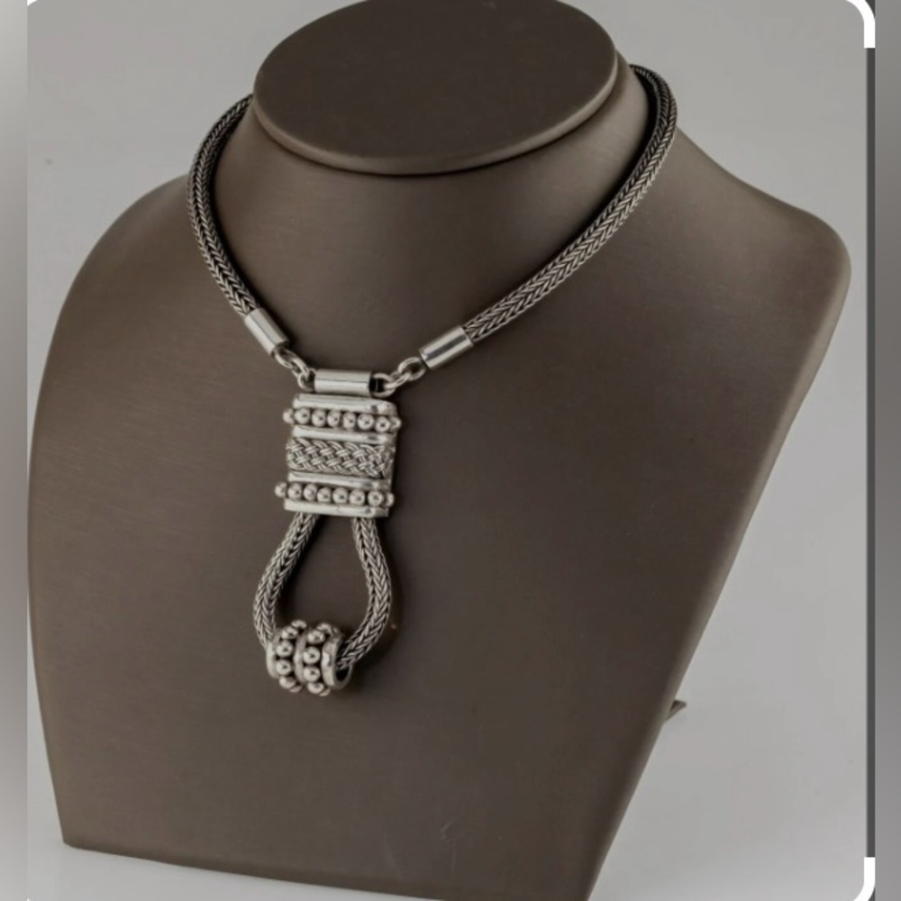 Elegant 925 Sterling Silver Pendant Wheat Chain Necklace